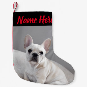 Personalized Name Cute Creamie Frenchie Small Christmas Stocking