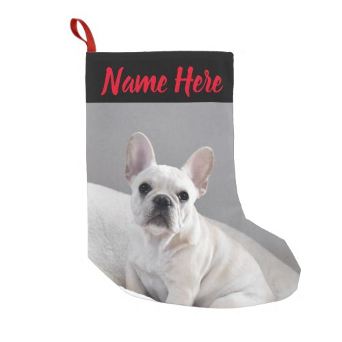 Personalized Name Cute Creamie Frenchie Small Christmas Stocking