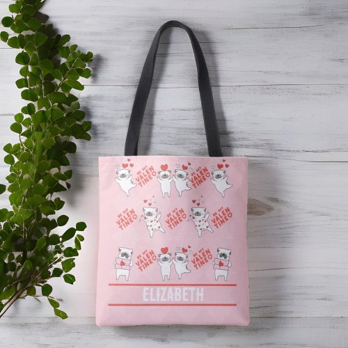 Personalized Name Cute Dog Tote Bag For Dog Lovers
