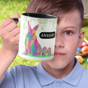 Personalized Name Cute Easter Bunny Egg Hunt  Mug