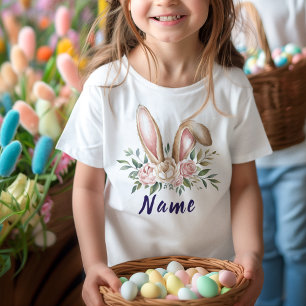 Personalized Name Cute Easter Bunny Kids T-Shirt