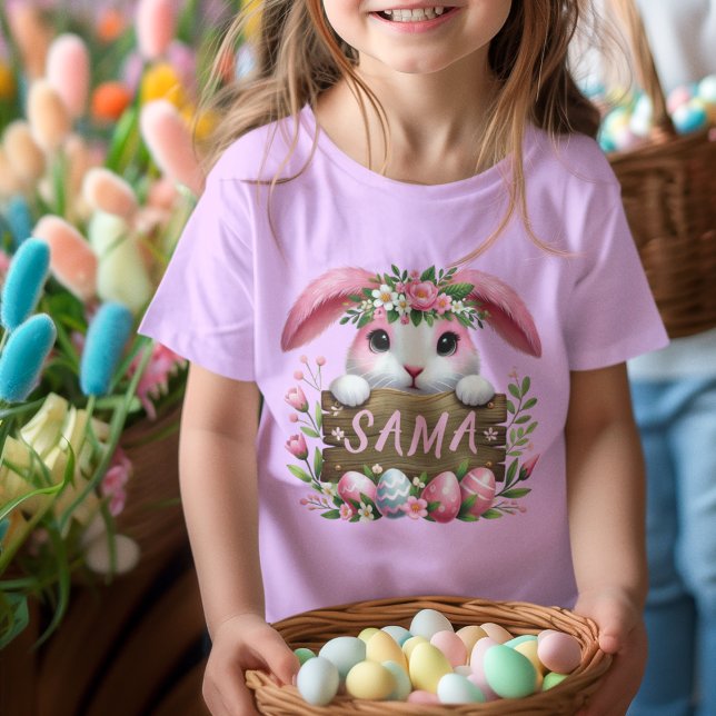 Personalized Name Cute Easter Bunny Kids T-Shirt (Creator Uploaded)