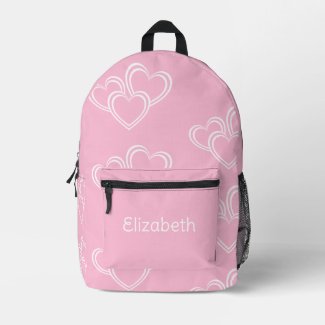 Personalized Name Cute Fun Heart Pattern Pink