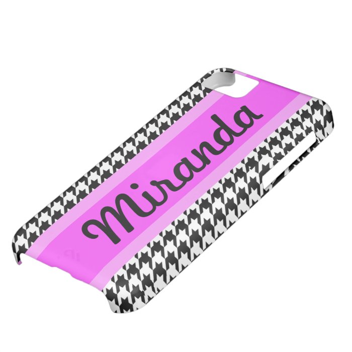 Personalized Name Cute Houndstooth Pattern Case For iPhone 5C