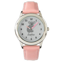Personalized name cute koala bear pink girls watch Personalized name cute koala bear pink girls watch