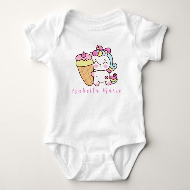  Personalized Name Cute Morden  Baby Bodysuit (Front)