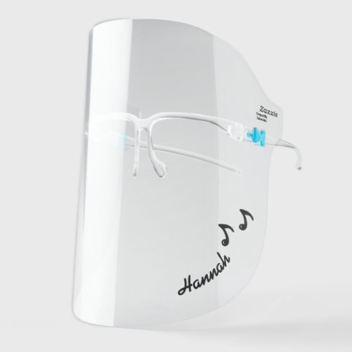 Personalized Name Cute Musical Notes Music Shape Face Shield