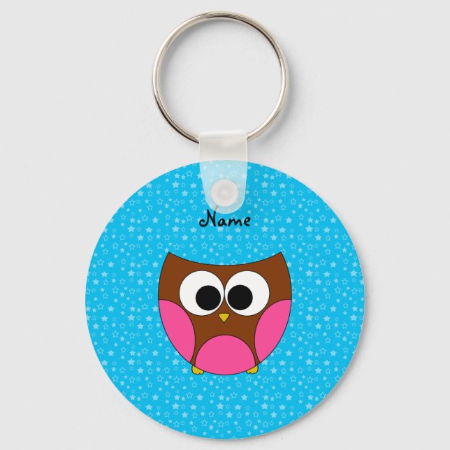 Personalized name cute owl keychain (Front)