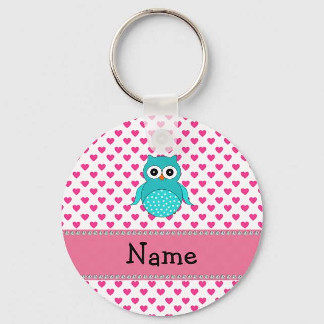 Personalized name cute owl keychain (Front)