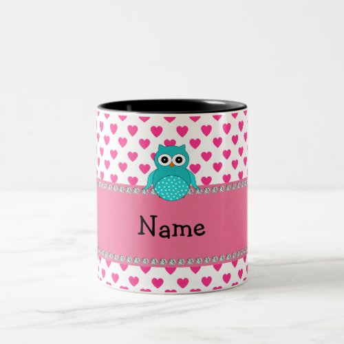 Personalized name cute owl Two_Tone coffee mug