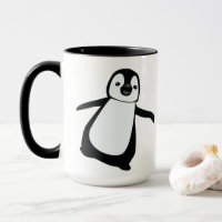 Personalized Name Cute Peeking Penguin Holiday Two