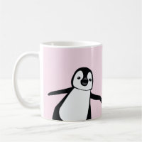 Personalized Name Cute Peeking Penguin pink