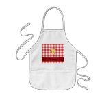 Personalized Name Cute Pizza Red Checkered Kids&#39; Apron at Zazzle