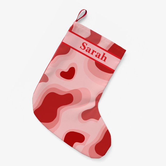 Personalized Name Cute Red Colour Merry Chistmas Small Christmas Stocking (Front (Hanging))