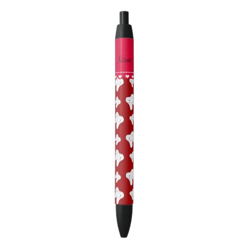 Personalized name cute red tooth pattern black ink pen