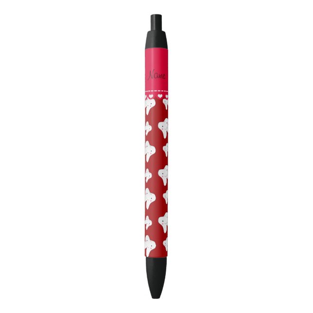 Personalized name cute red tooth pattern pen (Front Vertical)
