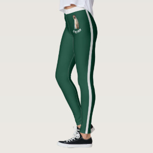 Personalized Name Cute Siamese Cat Pet Photo Green Leggings