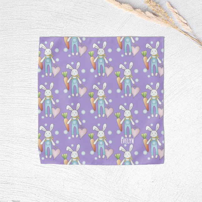 Personalized Name Cute Stuffed Animal Bunny Bandana (Creator Uploaded)