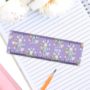 Personalized Name Cute Stuffed Animal Bunny Ruler