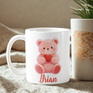 Personalized Name Cute Teddy Bear Coffee Mug
