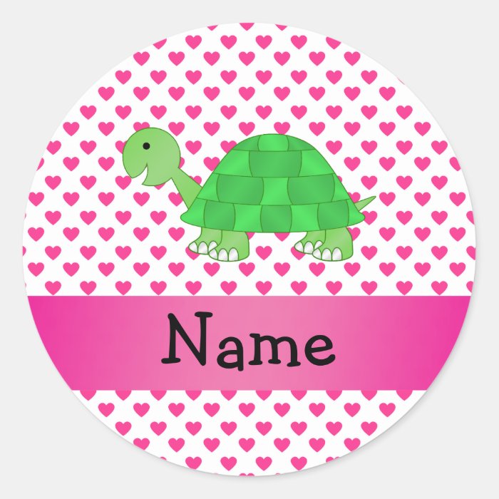 Personalized name cute turtle stickers
