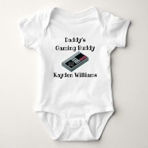 personalized name daddys gaming buddy baby bodysuit