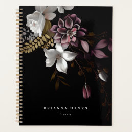 Personalized Name Dark and Moody Floral Planner