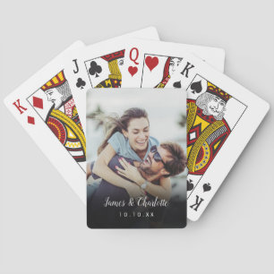 Personalized name Date Couple Photo Poker Cards