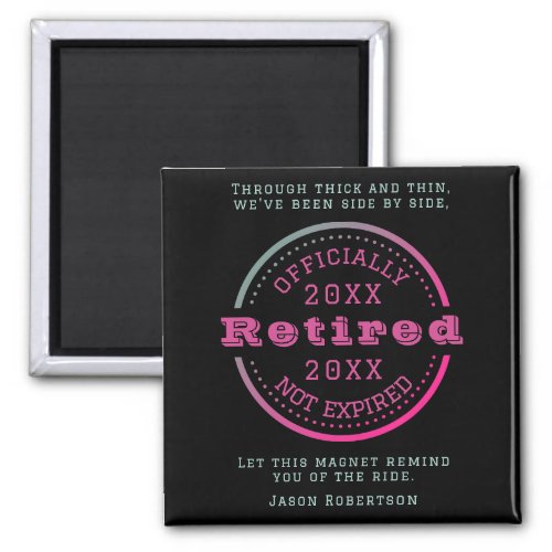 Personalized Name Date Retirement Favor for Guests Magnet