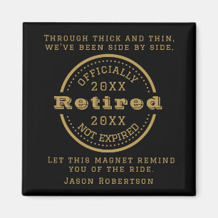 Personalized Name Date Retirement Favor for Guests Magnet