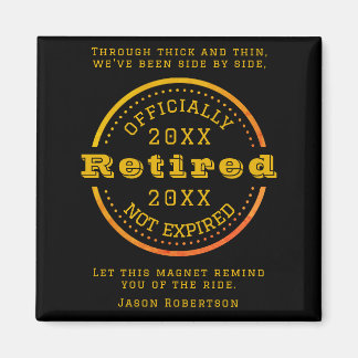 Personalized Name Date Retirement Favor for Guests Magnet