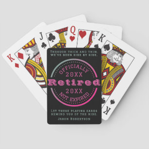 Personalized Name Date Retirement Favor for Guests Poker Cards
