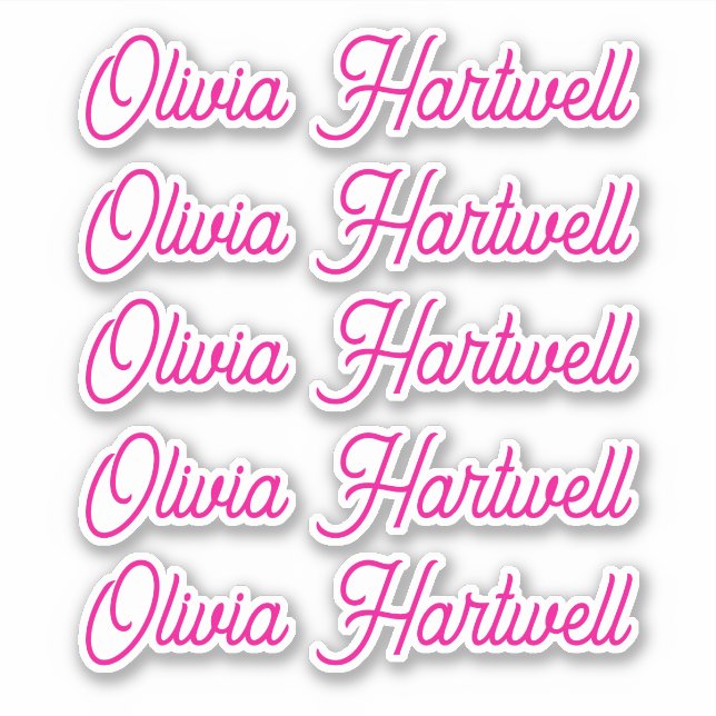 Personalized Name Decal – Repeated 5 Times (Front)