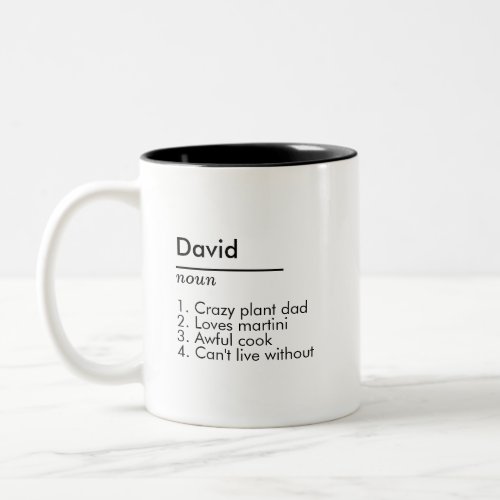 Personalized Name Definition Custom Gift for Him Two_Tone Coffee Mug