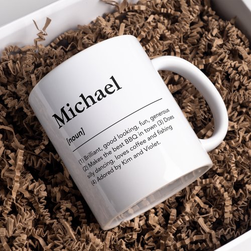 Personalized name definition for him coffee mug