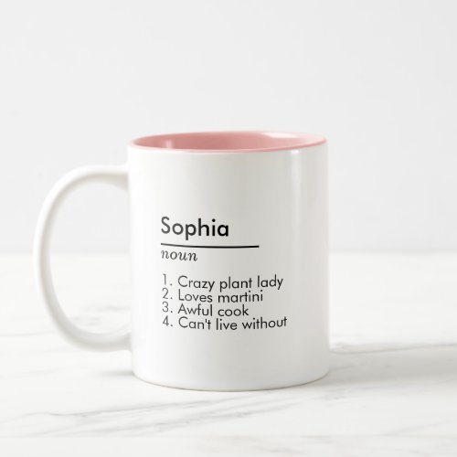 Personalized Name Definition Gift Ideas Custom Two_Tone Coffee Mug