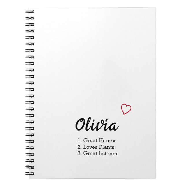 Personalized Name Definition  Notebook (Front)