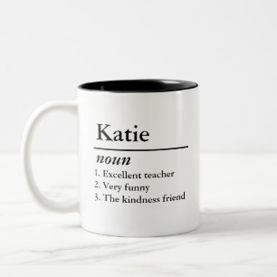 Personalized Name Definition Noun Custom Text Two-Tone Coffee Mug