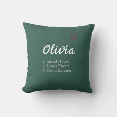 Personalized Name Definition  Throw Pillow