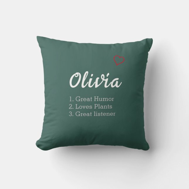 Personalized Name Definition  Throw Pillow (Front)