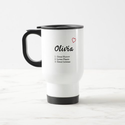 Personalized Name Definition  Travel Mug