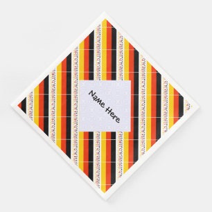 Personalized Name Deutschland Flag Tiled Paper Dinner Napkins