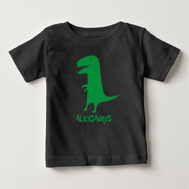 Personalized Name Dinosaur Funny Baby T-Shirt (Front)