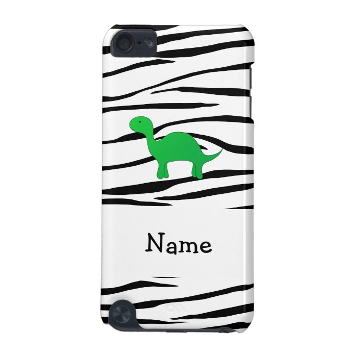 Personalized name dinosaur zebra stripes iPod touch 5G case