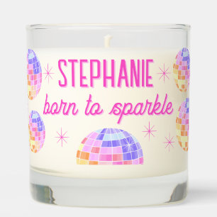 Personalized Name Disco Sparkle Dopamine Decor Scented Candle