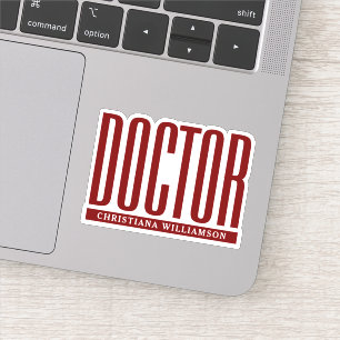 Personalized Name Doctor Med School Graduation Sticker