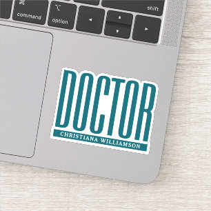 Personalized Name Doctor Med School Graduation Sticker