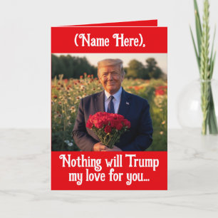 Personalized Name Donald Trump Valentines Day Holiday Card