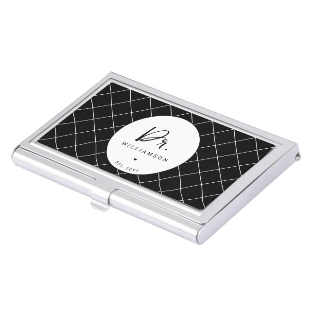 Personalized Name Dr Minimalist Doctor Graduation Business Card Case (Front)