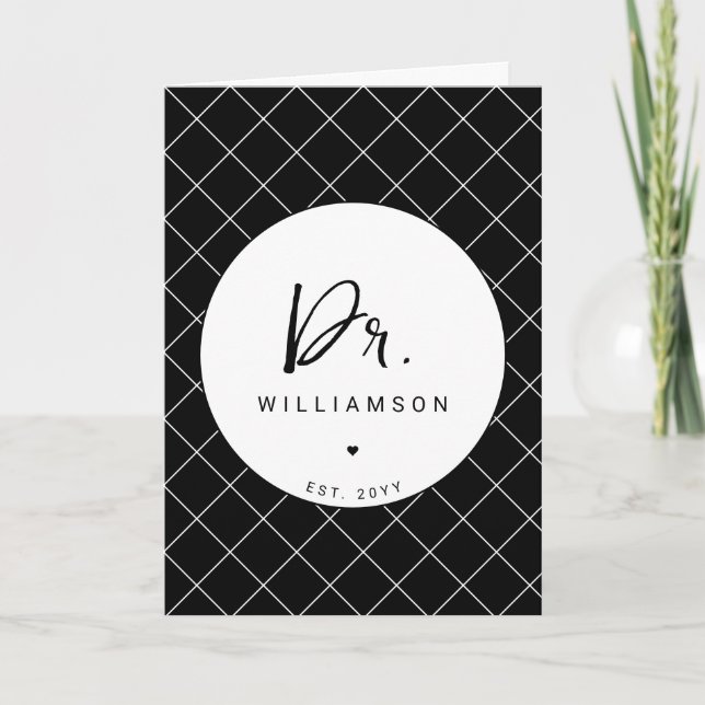 Personalized Name Dr Minimalist Doctor Graduation Card (Front)